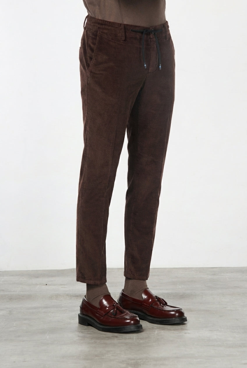 Milano Jogger pantalone chino uomo in velluto 500 righe extra slim fit