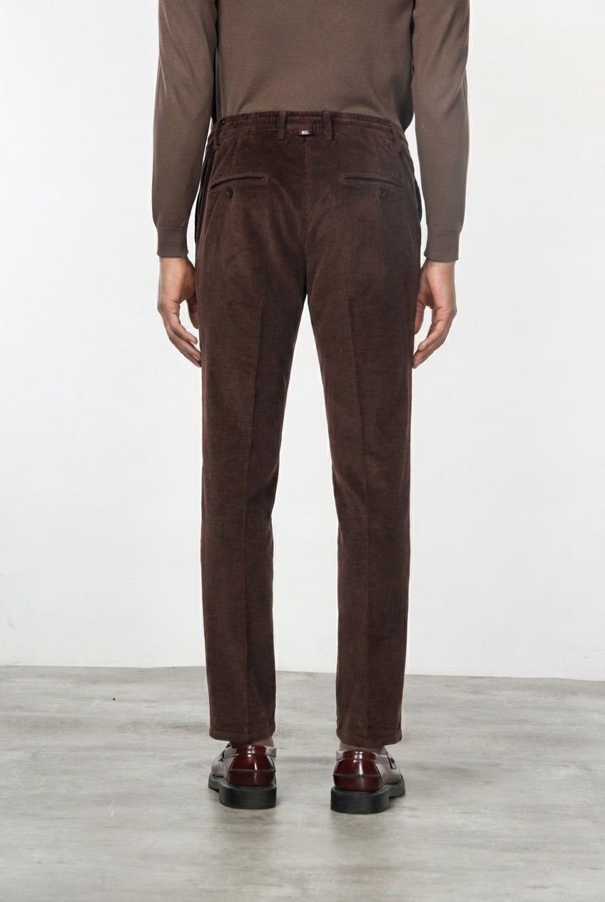 Milano Jogger pantalone chino uomo in velluto 500 righe extra slim fit