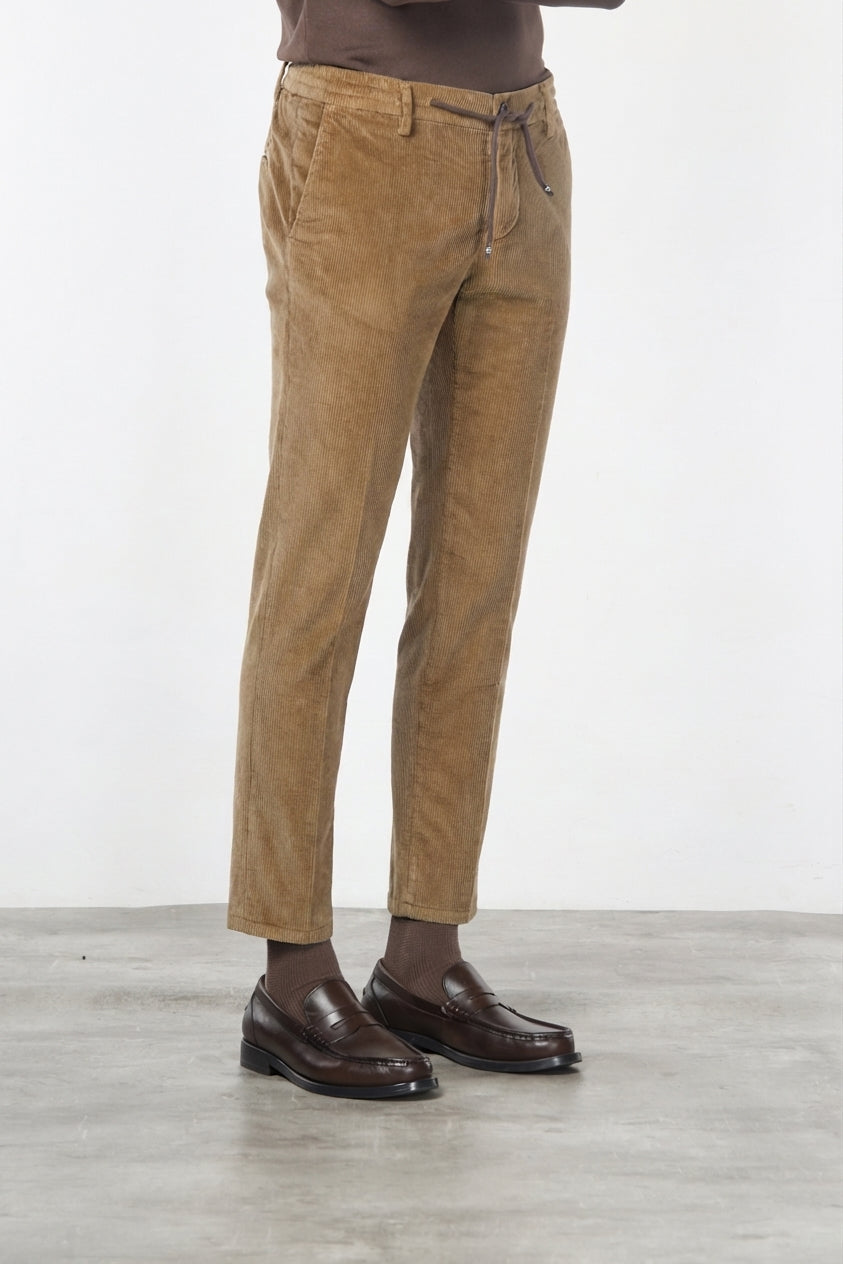 Milano Jogger pantalone chino uomo in velluto 500 righe extra slim fit
