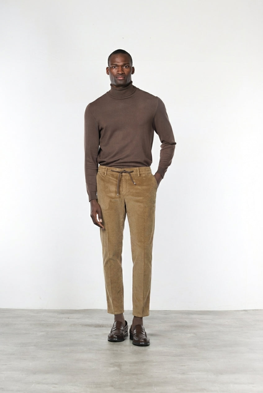 Milano Jogger pantalone chino uomo in velluto 500 righe extra slim fit