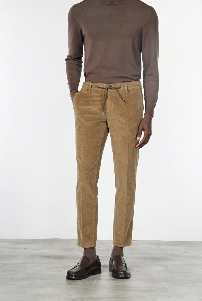 Milano Jogger pantalone chino uomo in velluto 500 righe extra slim fit