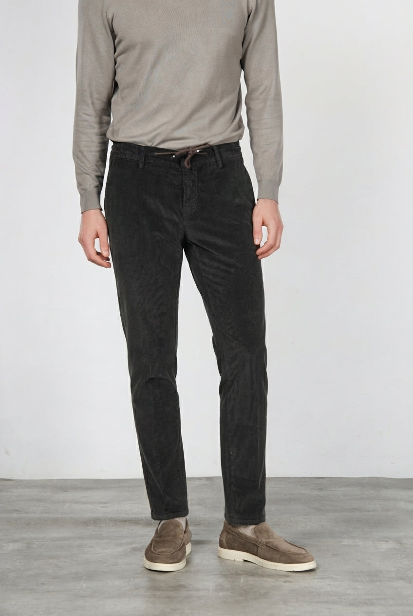 Milano Jogger pantalone chino uomo in velluto 500 righe extra slim fit