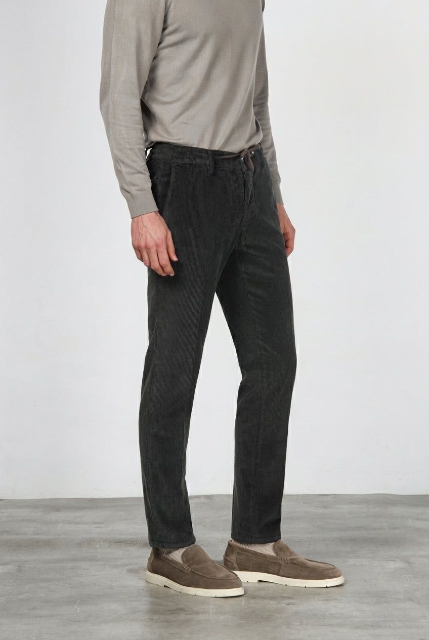 Milano Jogger pantalone chino uomo in velluto 500 righe extra slim fit
