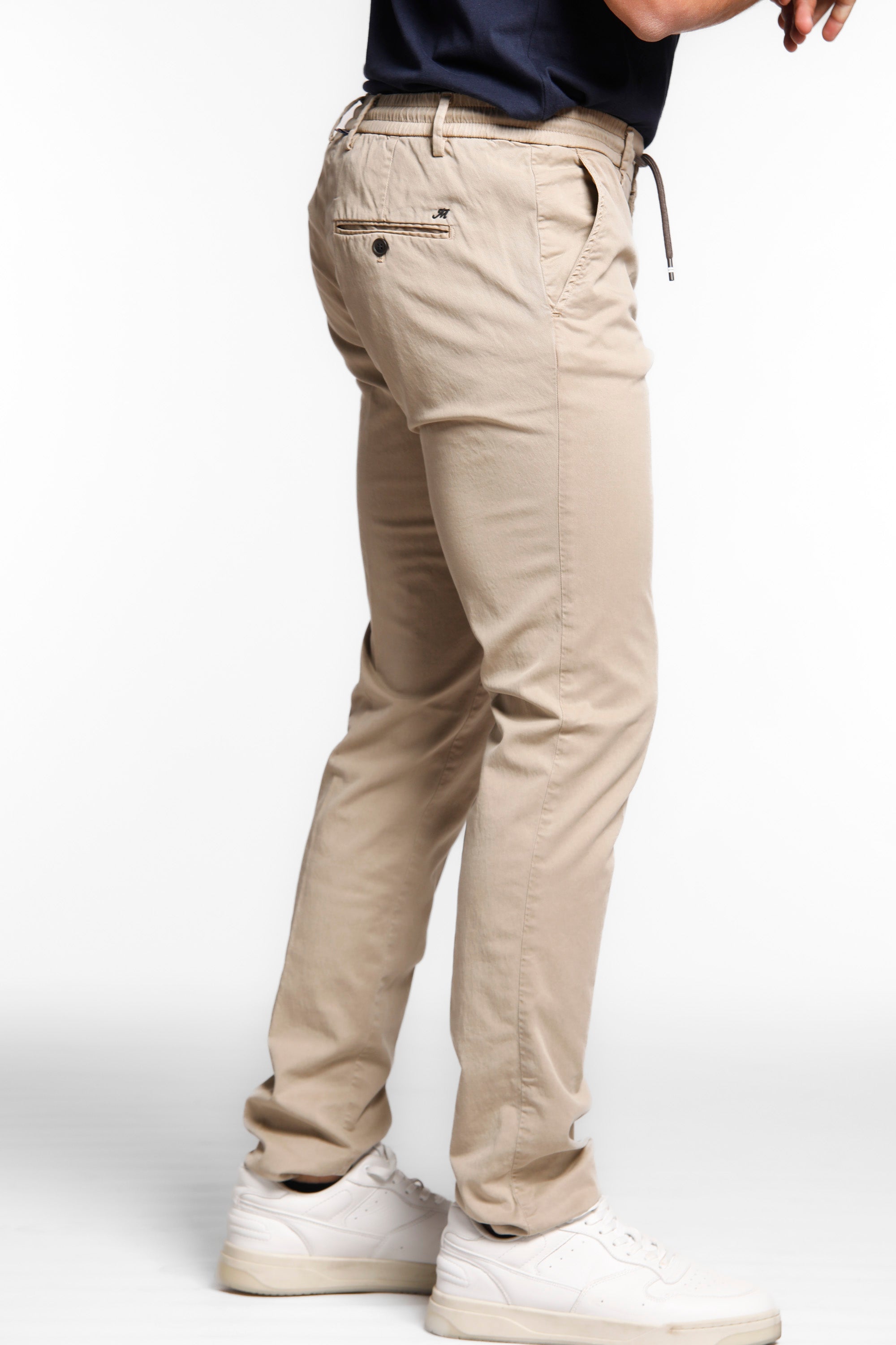 Milano jogger Pantalon de jogging chino pour homme en coton et tencel coupe extra slim