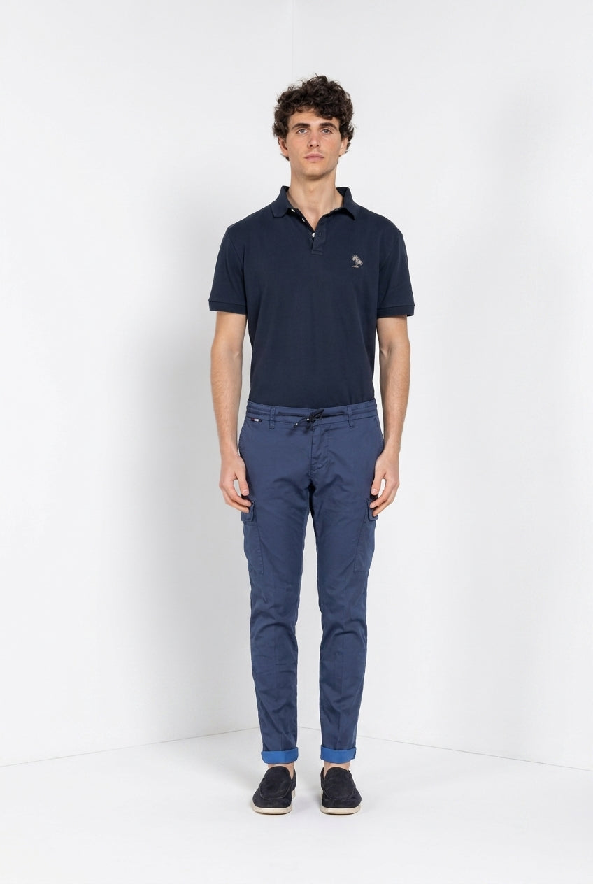 Chile Jogger Hose Cargo Herren aus technischem Travel-Stretch-Satin extra slim fit