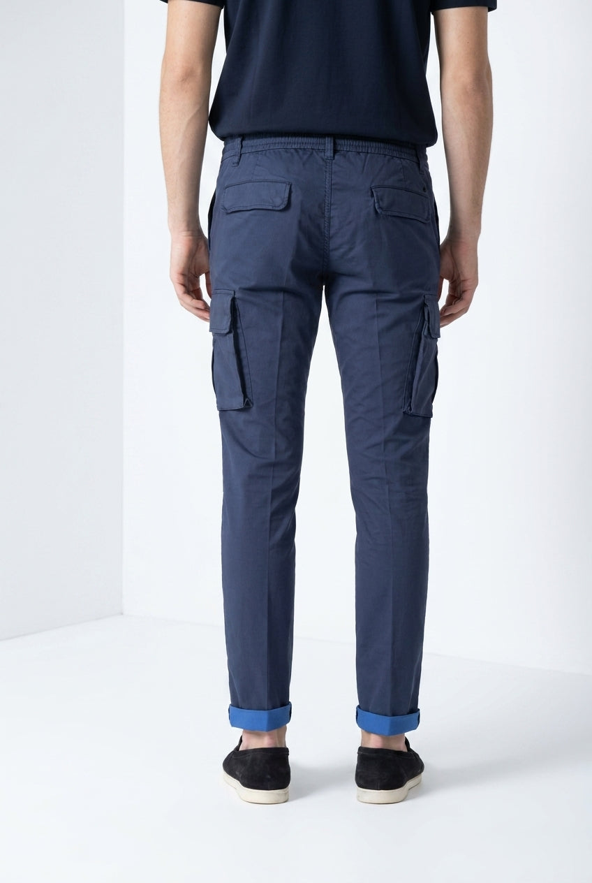 Chile Jogger Hose Cargo Herren aus technischem Travel-Stretch-Satin extra slim fit