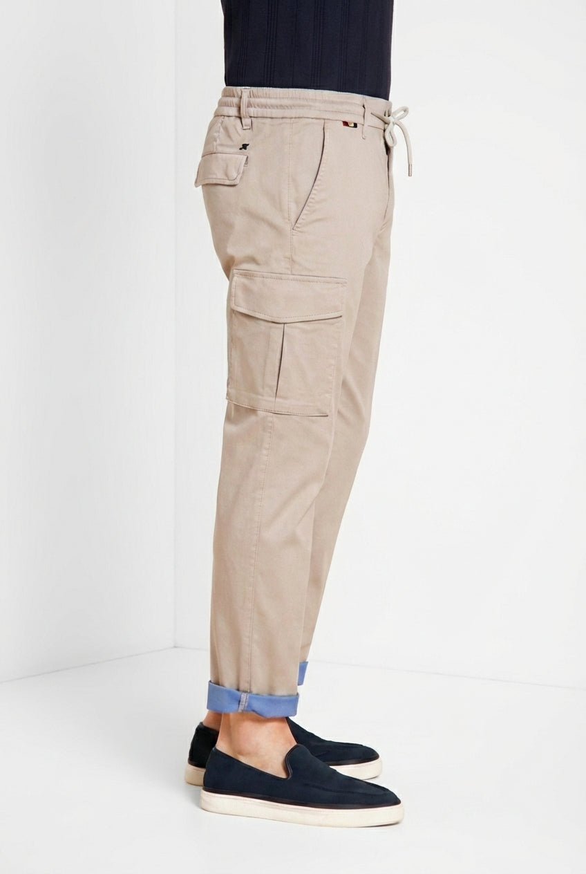Chile Jogger Hose Cargo Herren aus technischem Travel-Stretch-Satin extra slim fit