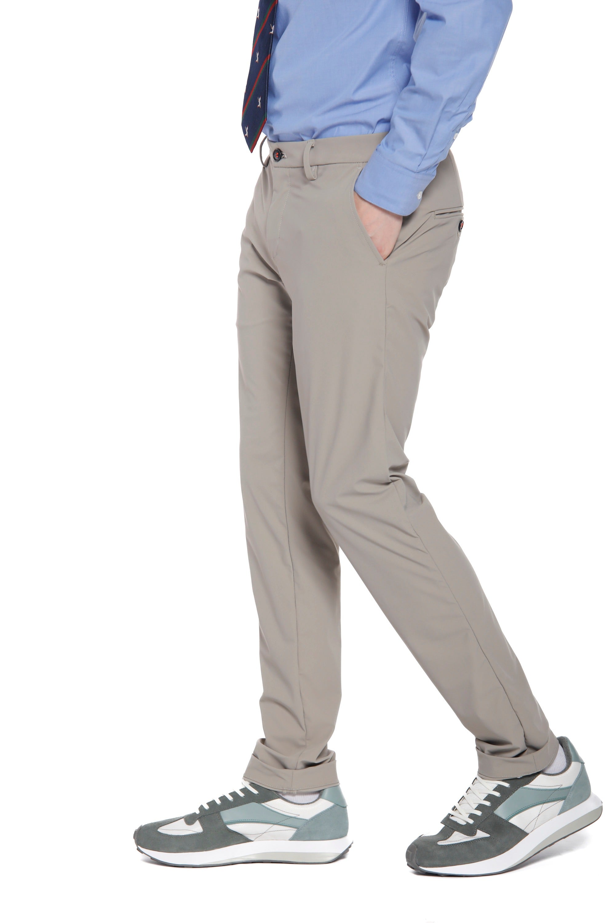 Milano Style Dynamic men's chino jogger pants in super technical jersey extra slim