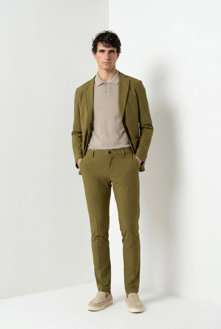 Milano Dynamic men's chino jogger pants in super technical jersey extra slim fit