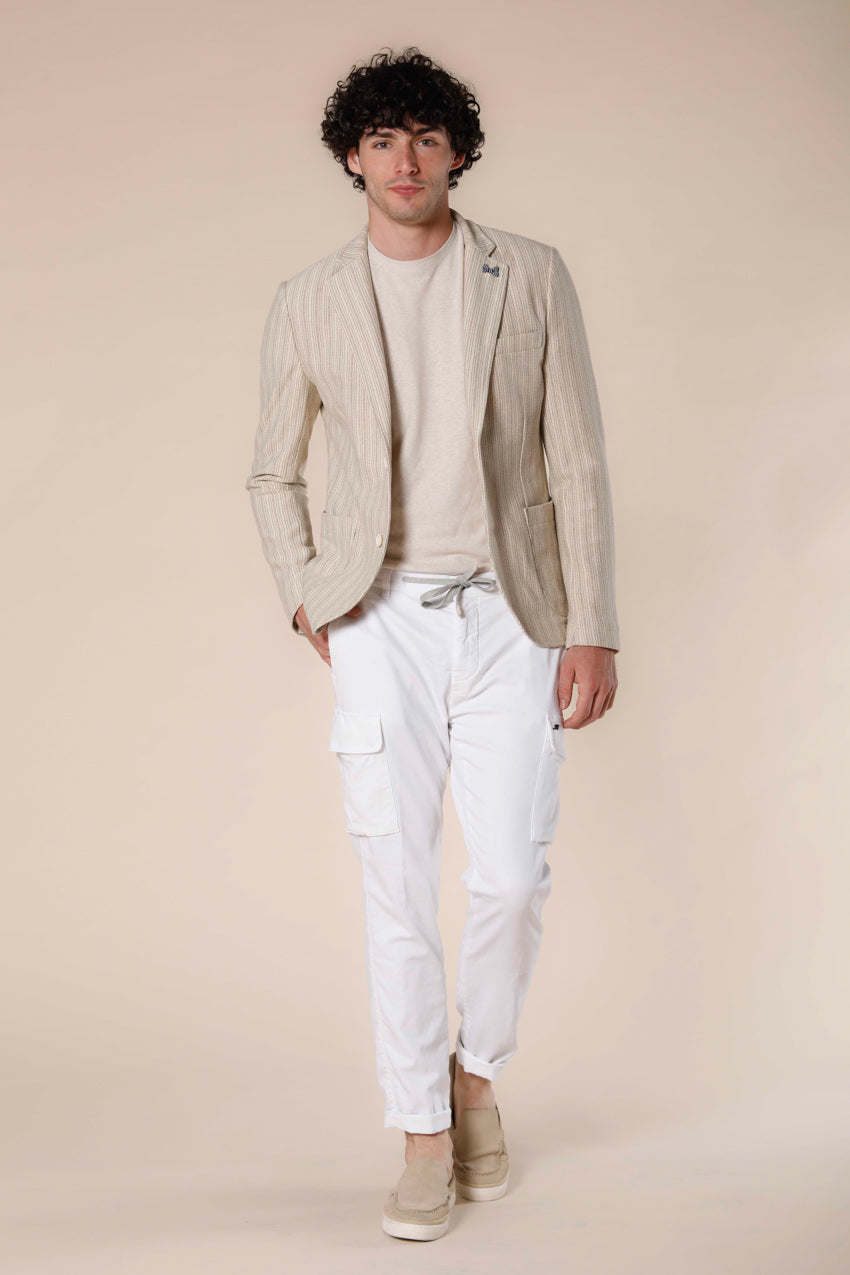 Immagine 2 di pantalone cargo jogger uomo in jersey stretch bianco modello Chile Golf di Mason's