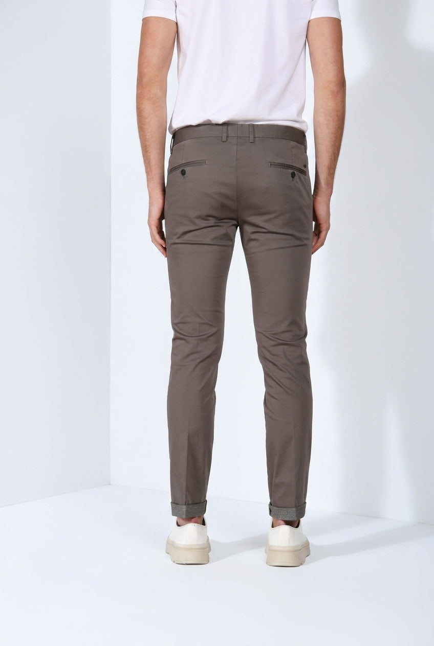 Torino Travel pantalón chino hombre en satén técnico travel stretch slim fit