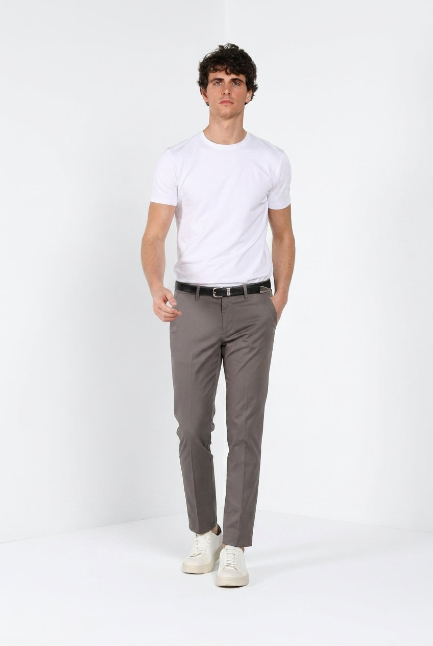 Torino Travel pantalón chino hombre en satén técnico travel stretch slim fit