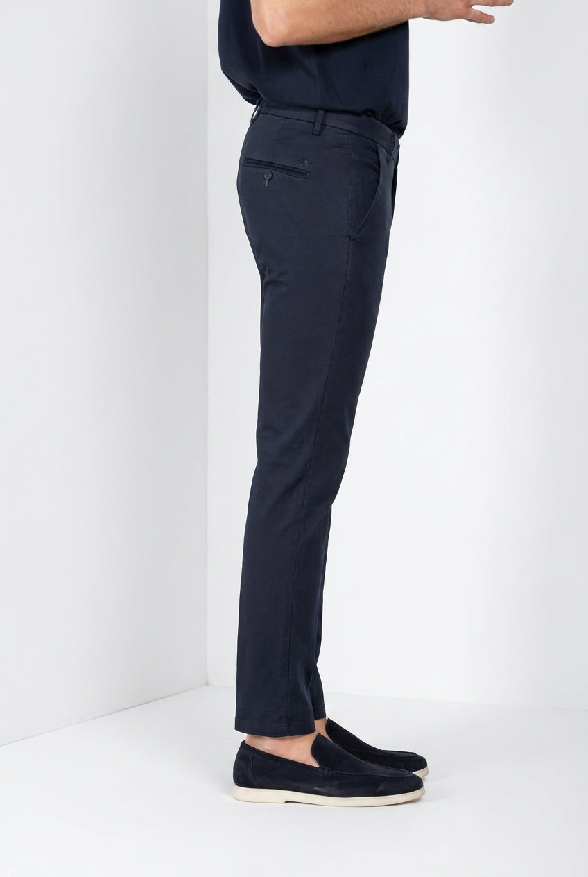 Torino Travel pantalón chino hombre en raso técnico travel stretch slim fit