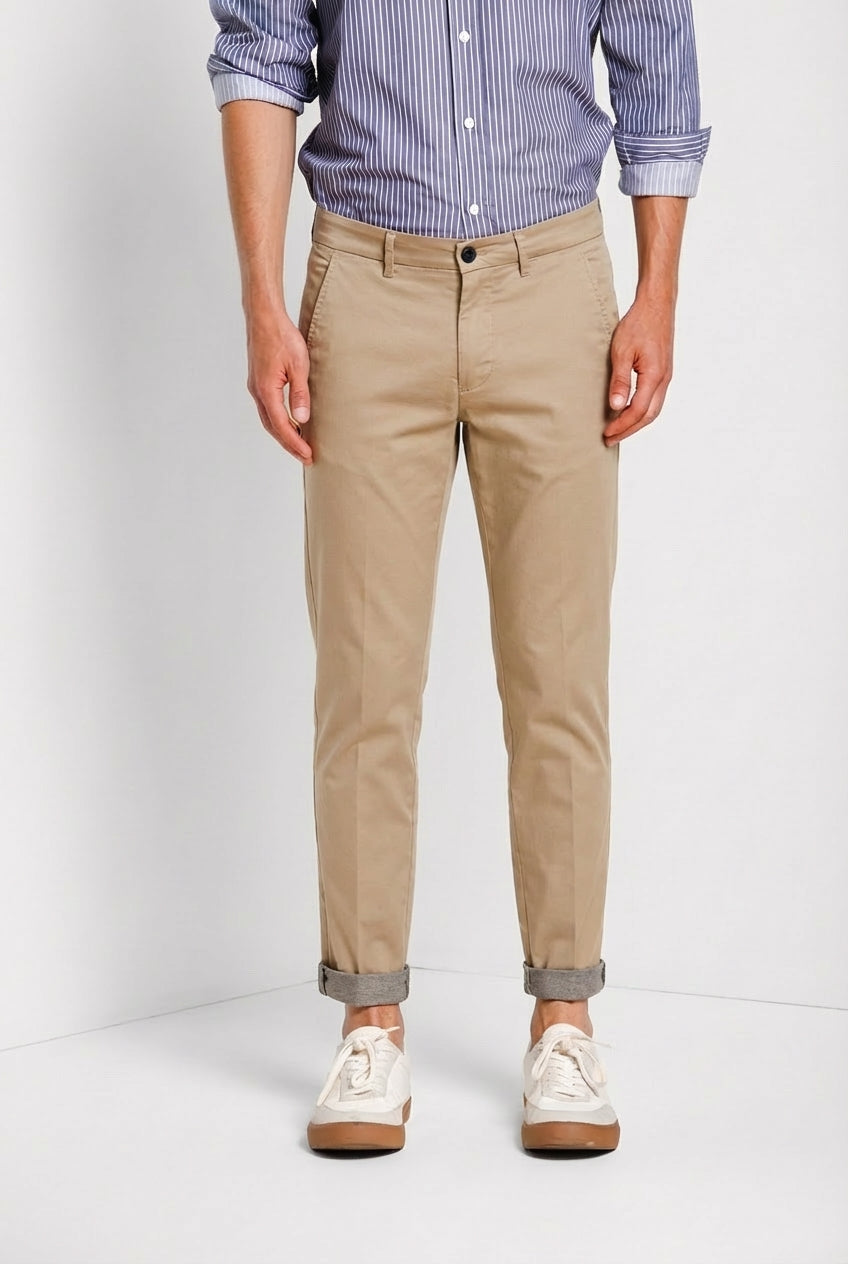 Torino Travel pantalone chino uomo in raso tecnico travel stretch slim fit