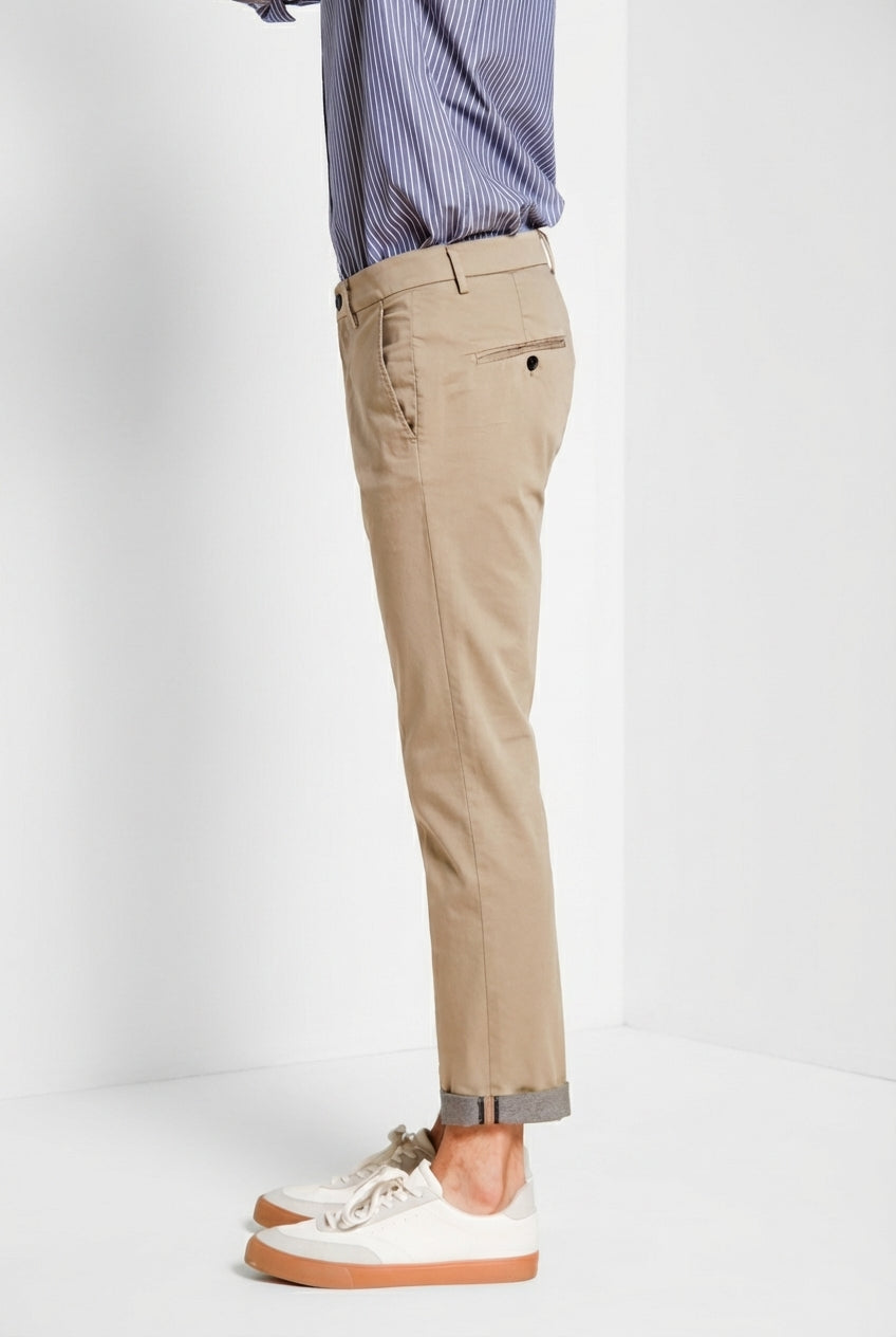 Torino Travel pantalón chino hombre de satén técnico travel stretch slim fit