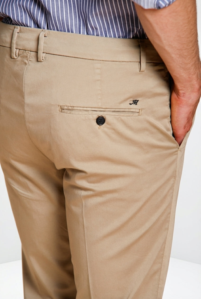 Torino Travel pantalone chino uomo in raso tecnico travel stretch slim fit