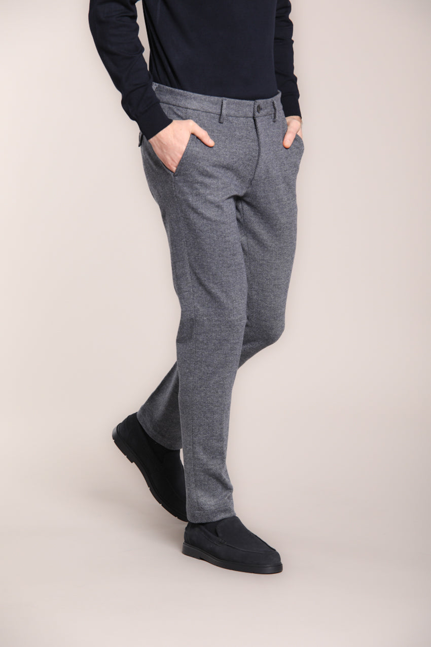 Resca Pattern Chino Pants Man Torino Jog Dark Blue in Jersey | Mason's | Mason's