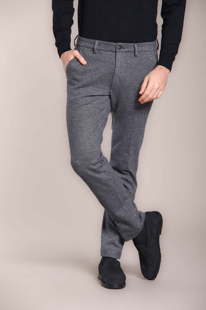 Resca Pattern Chino Pants Man Torino Jog Dark Blue in Jersey | Mason's | Mason's