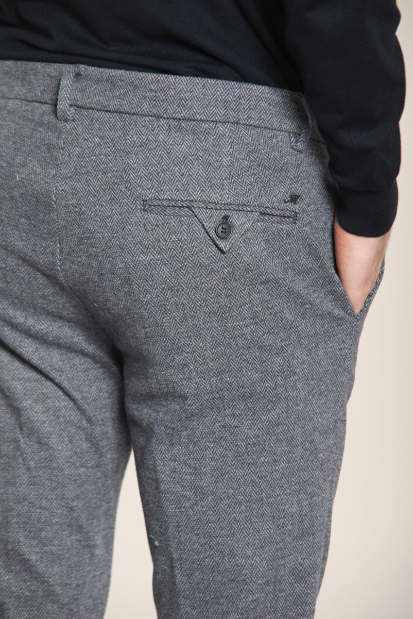 Resca Pattern Chino Pants Man Torino Jog Dark Blue in Jersey | Mason's | Mason's