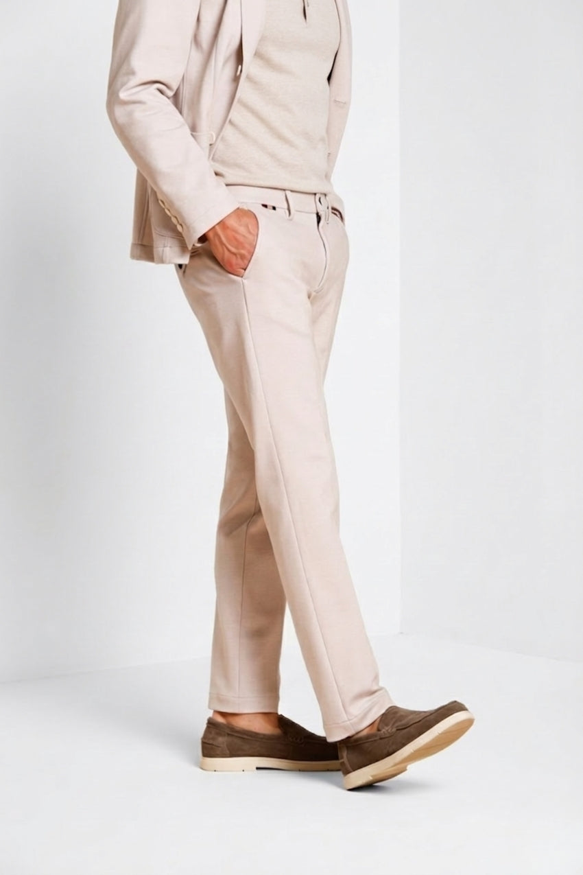 Torino Jog pantalón chino jogger hombre de jersey piqué stretch slim fit