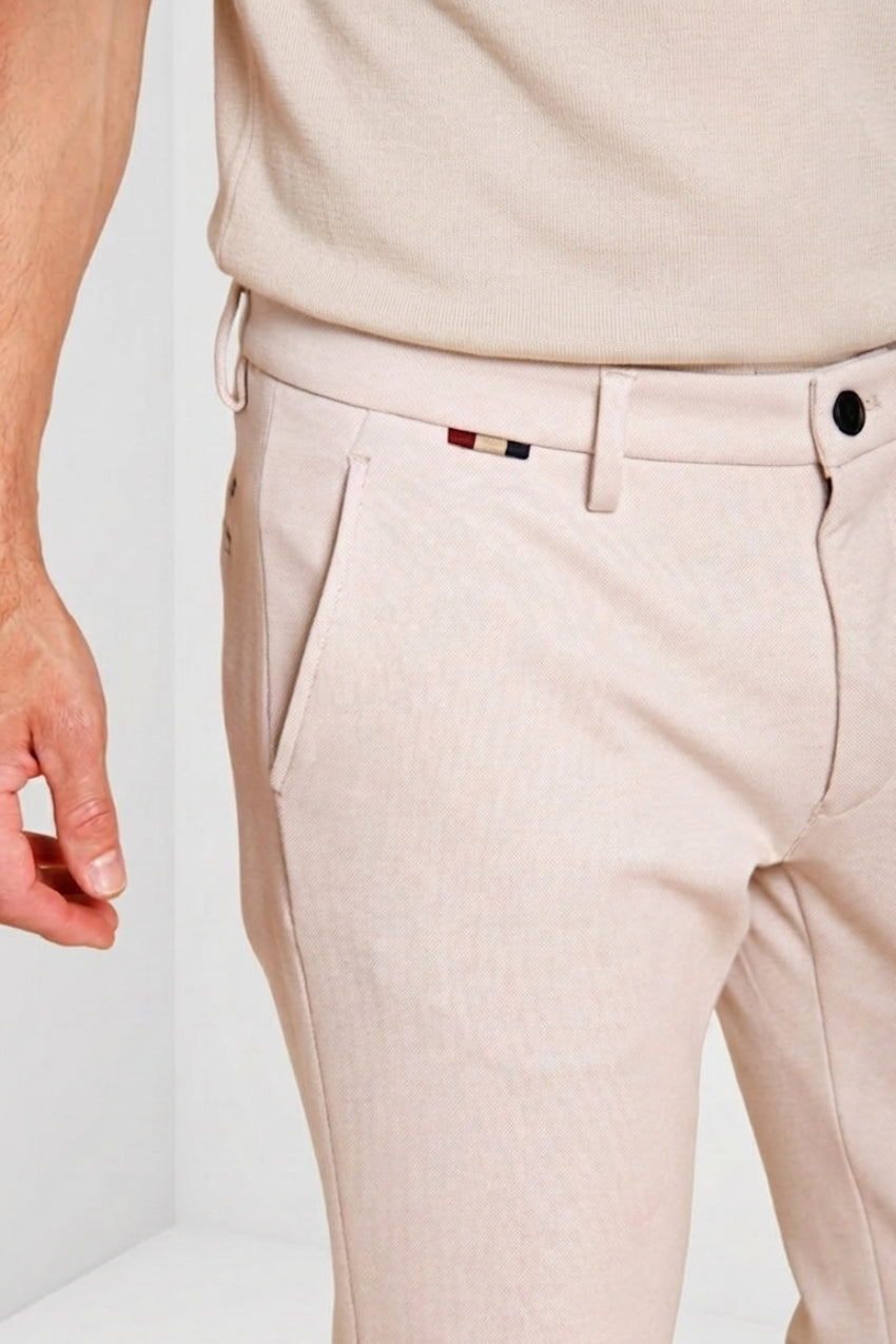 Torino Jog pantalón chino jogger hombre de jersey piqué stretch slim fit