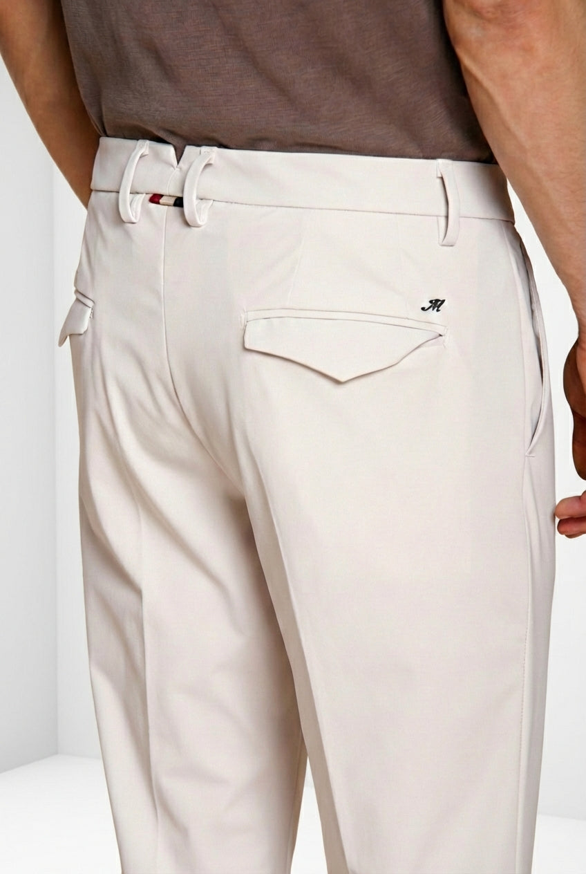 Torino 1 Pinces Dynamic pantalón chino jogger hombre en jersey super técnico slim fit