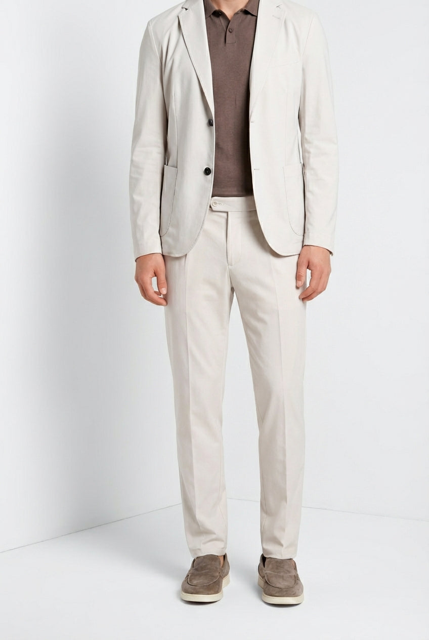 Torino 1 Pinces Dynamic pantalón chino jogger hombre en jersey super técnico slim fit