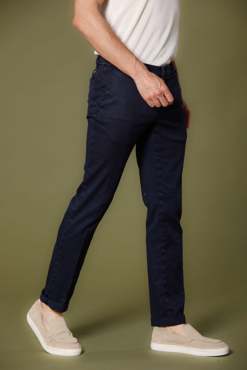 immagine 3 di pantalone chino uomo in twill modello new york regular colore blu navy di mason's