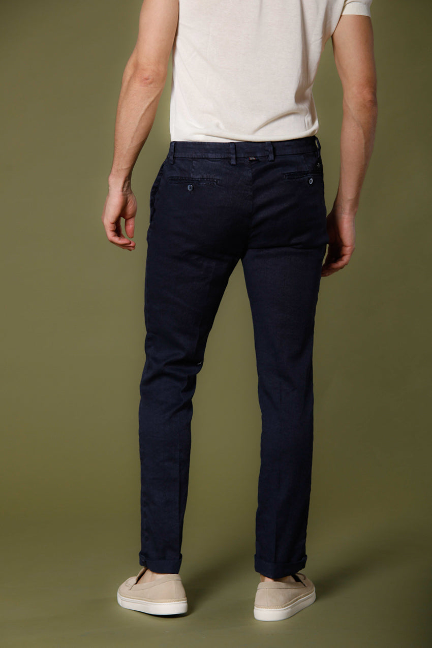 immagine 4 di pantalone chino uomo in twill modello new york regular colore blu navy di mason's