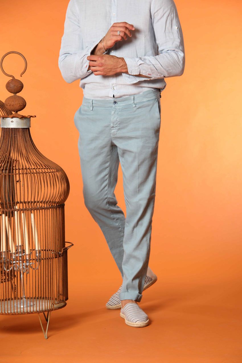 New York men's chino pants in linen and cotton twill regular fit