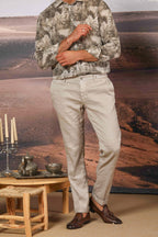 New York men's chino pants in linen and cotton twill regular fit