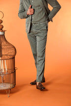 New York pantalón chino de hombre en twill de lino y algodón regular fit