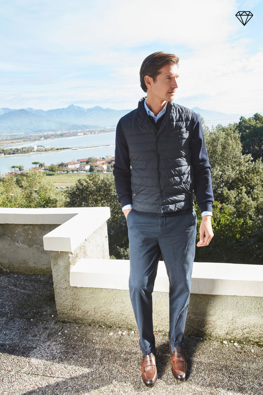 New York pantalon chino homme en gabardine stretch regular fit ①