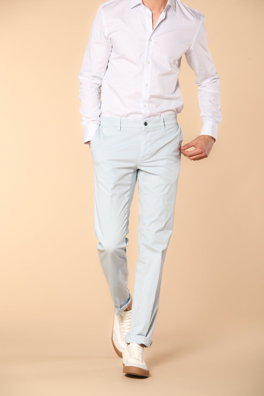 New York Pantalón Chino Hombre en Satén Elástico Regular Fit  ①