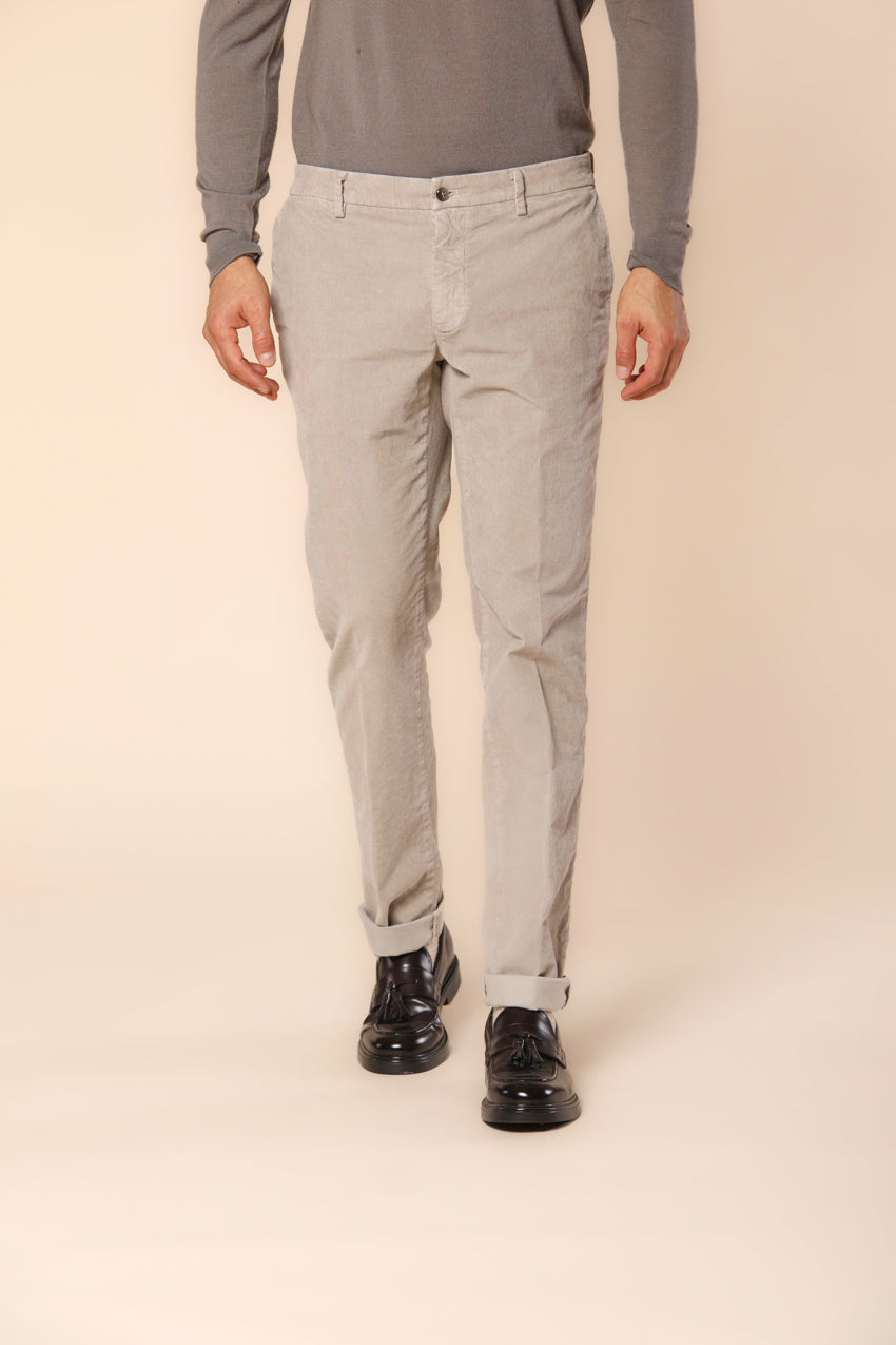 New York pantalón chino hombre en terciopelo 1000 rayas ajuste regular