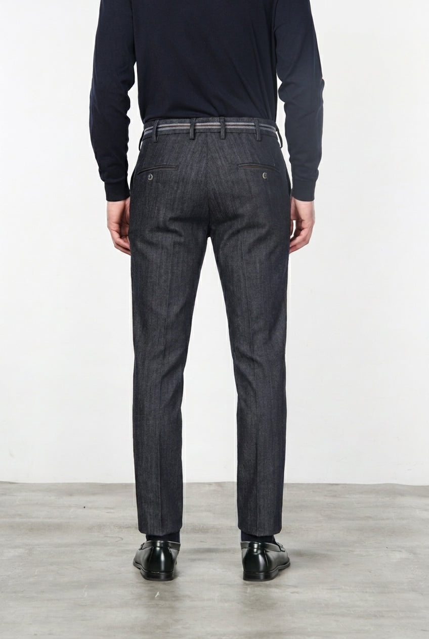New York Elegance pantalone chino uomo in denim stretch regular fit