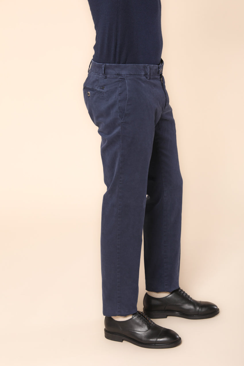 New York Times pantalone chino uomo in gabardina con dettagli sartoriali regular fit