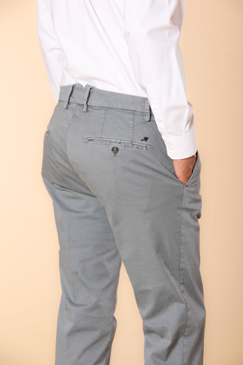 New York Times Elax Herren Chino Hose aus Baumwoll-Chevron Regular Fit