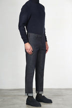 New York pantalone chino uomo in denim stretch regular fit