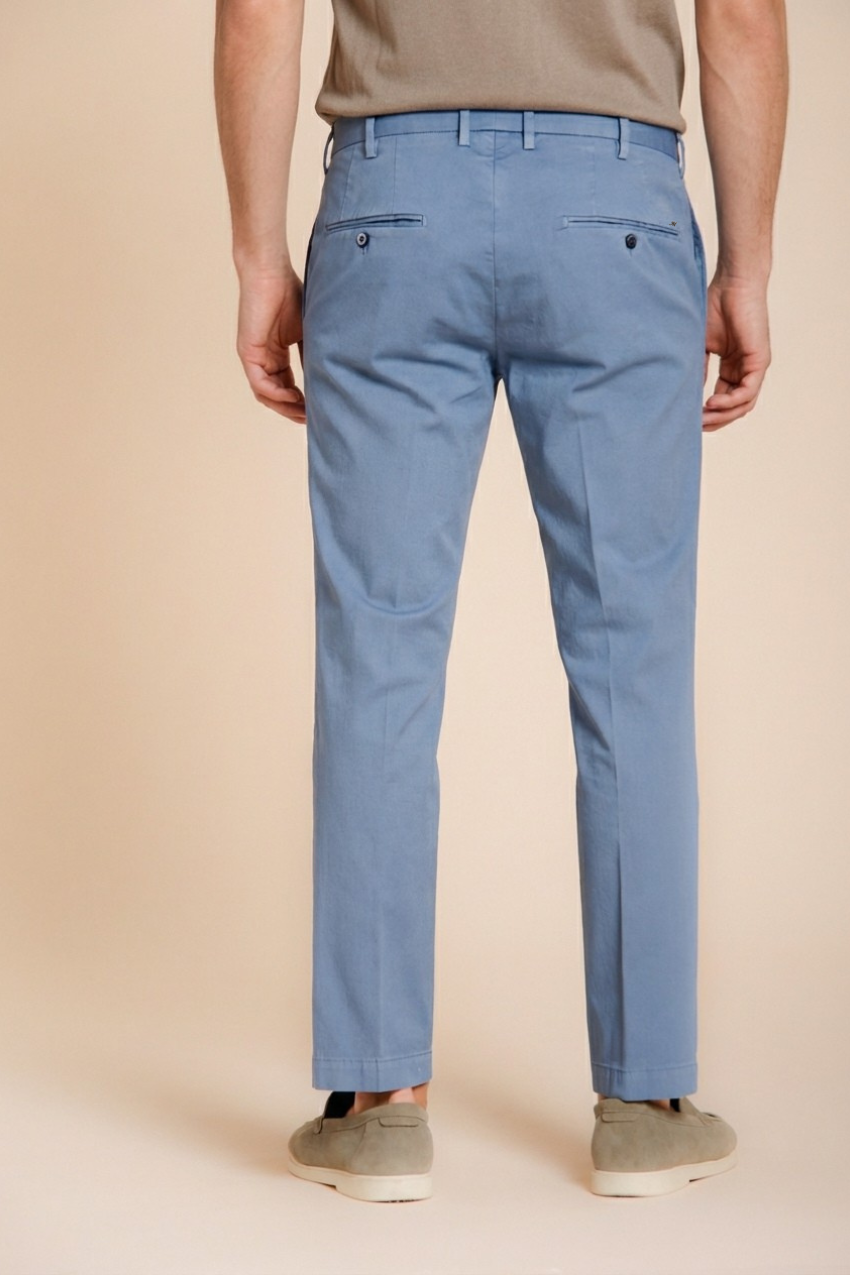 New York pantalón chino hombre en gabardina stretch regular fit ①