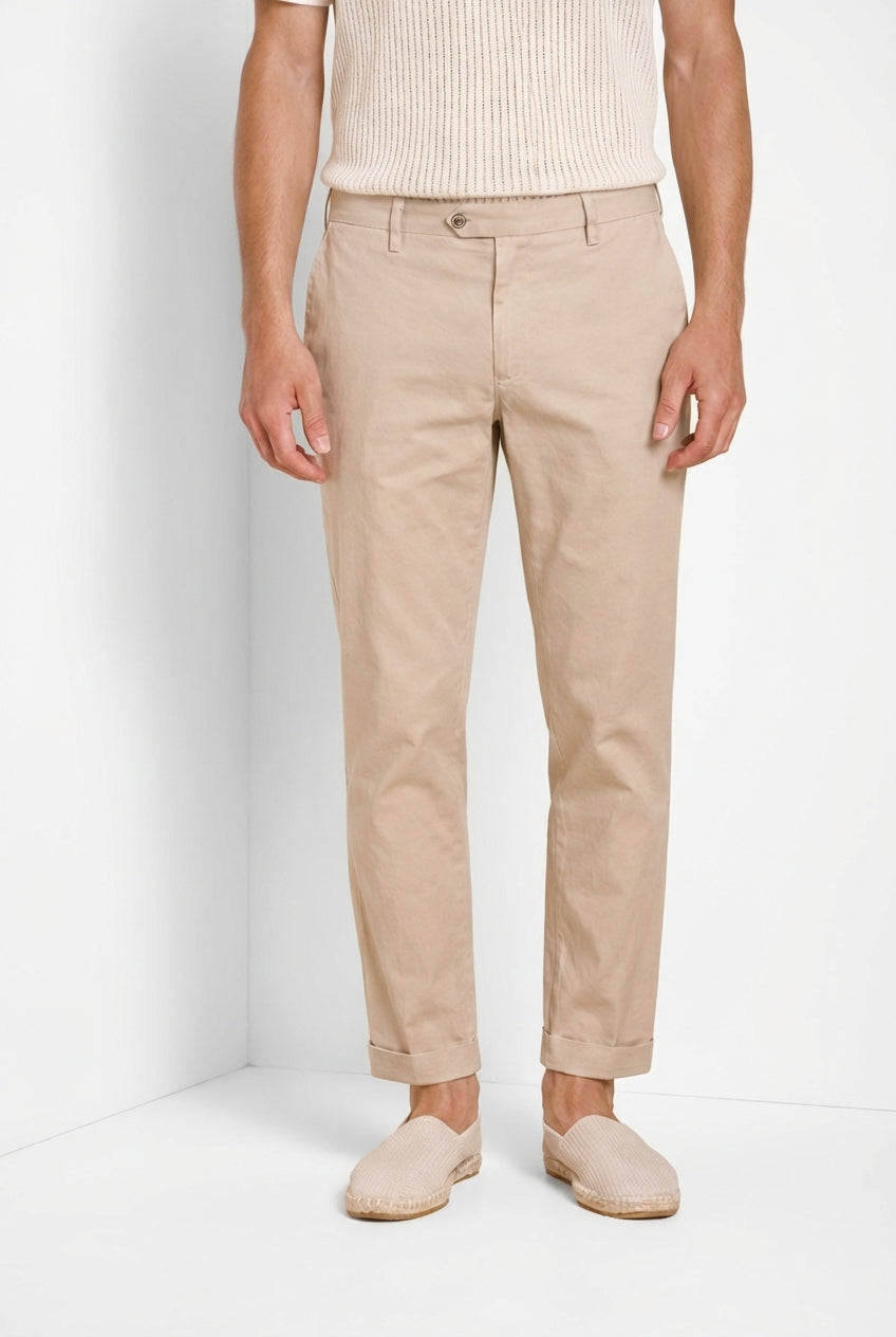 New York pantalón chino hombre en gabardina stretch regular fit ①
