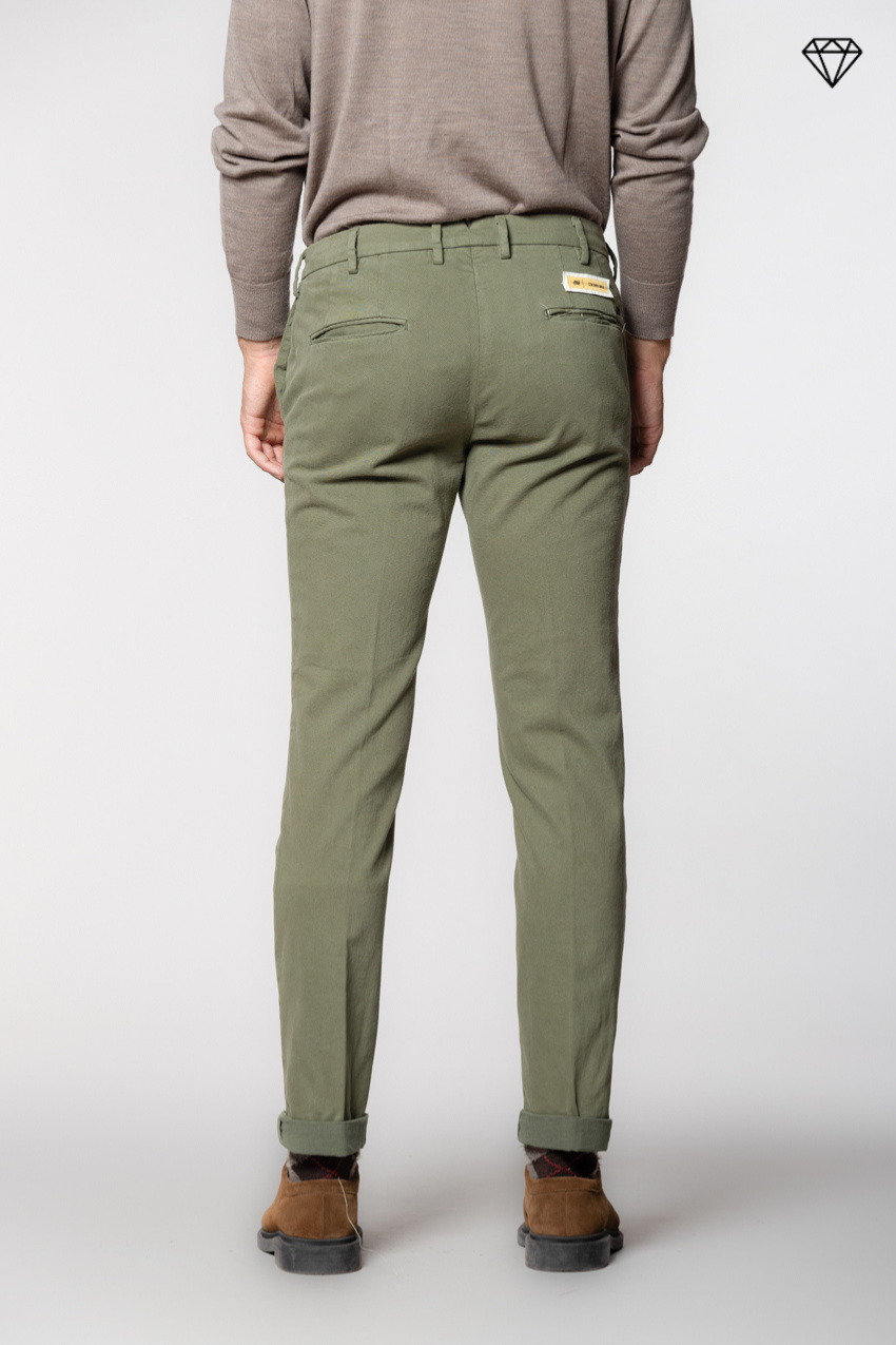 New York Sartoriale men's chino pants tailored in cotton and wool regular fit ①