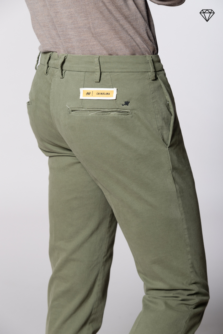 New York Sartoriale men's chino pants tailored in cotton and wool regular fit ①