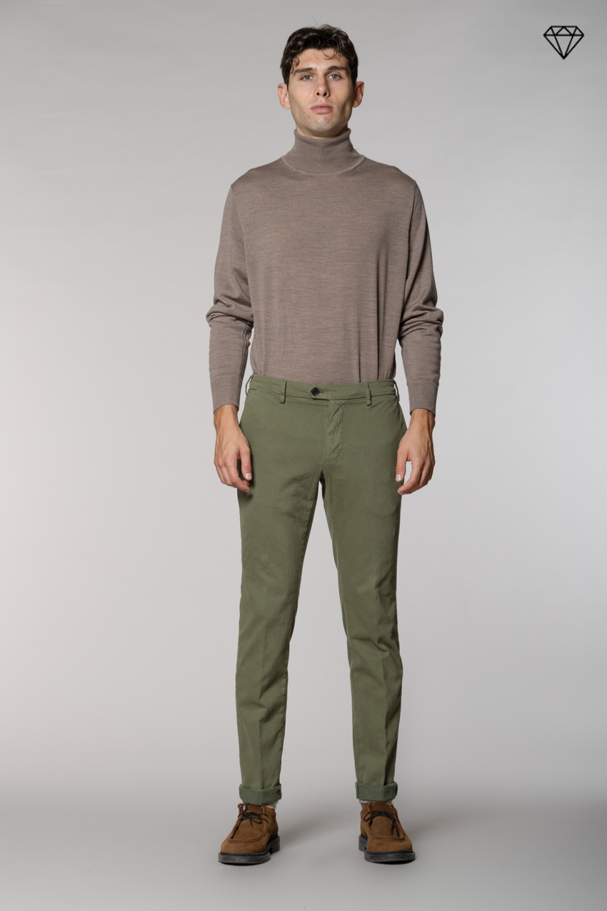 New York Sartoriale men's chino pants tailored in cotton and wool regular fit ①