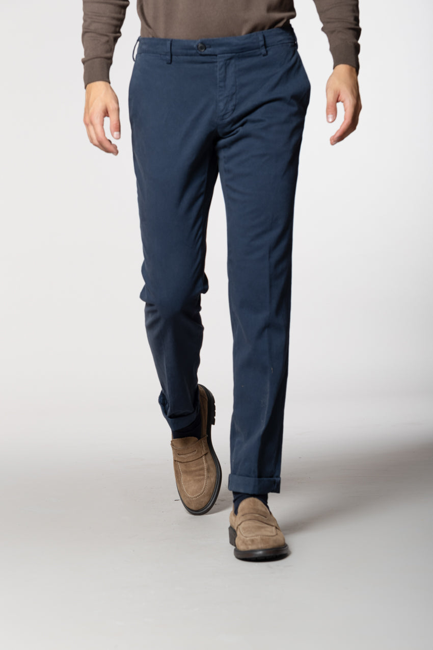New York Sartoriale pantalón chino hombre sartorial en algodón seda regular fit