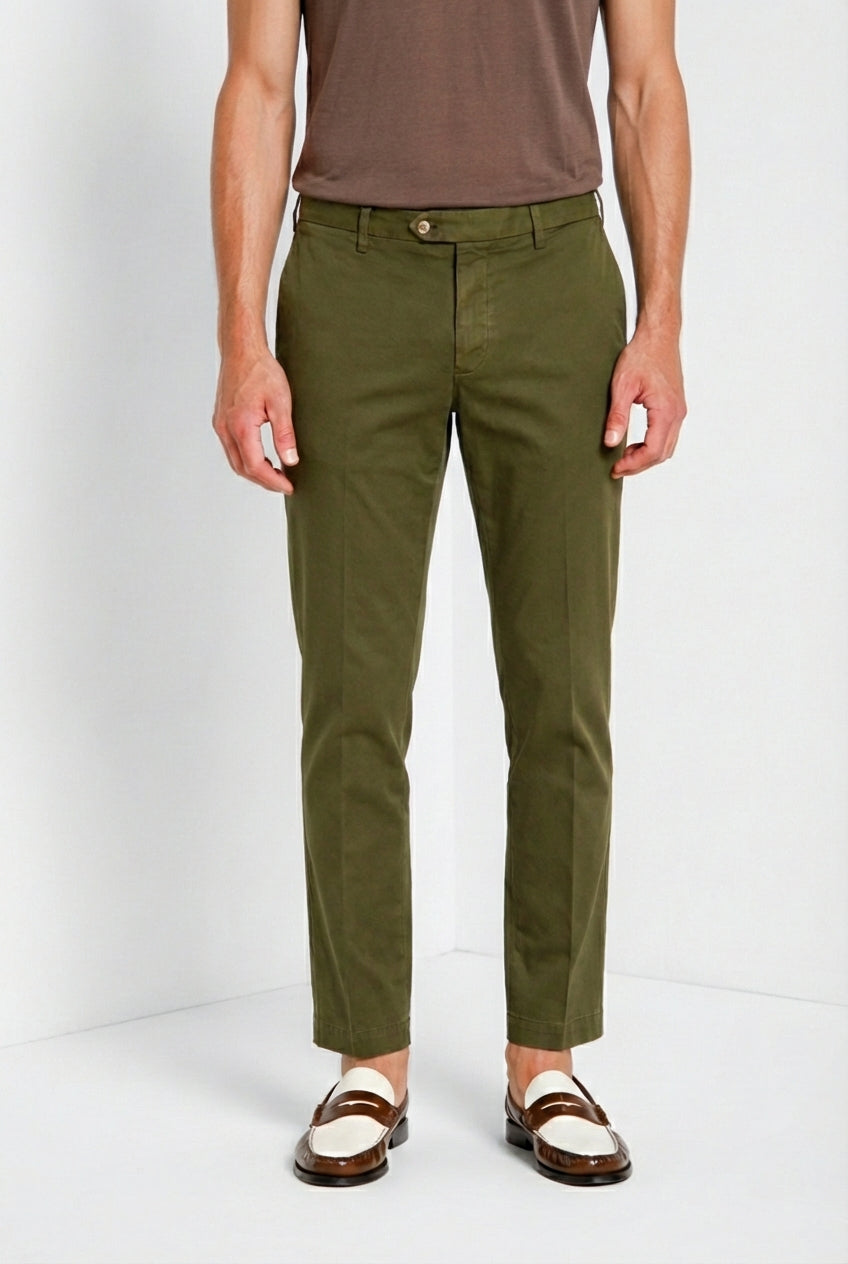 New York pantalone chino uomo in gabardina stretch regular fit ①