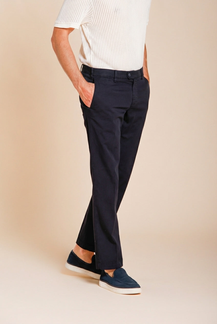 New York pantalone chino uomo in gabardina stretch regular fit ①