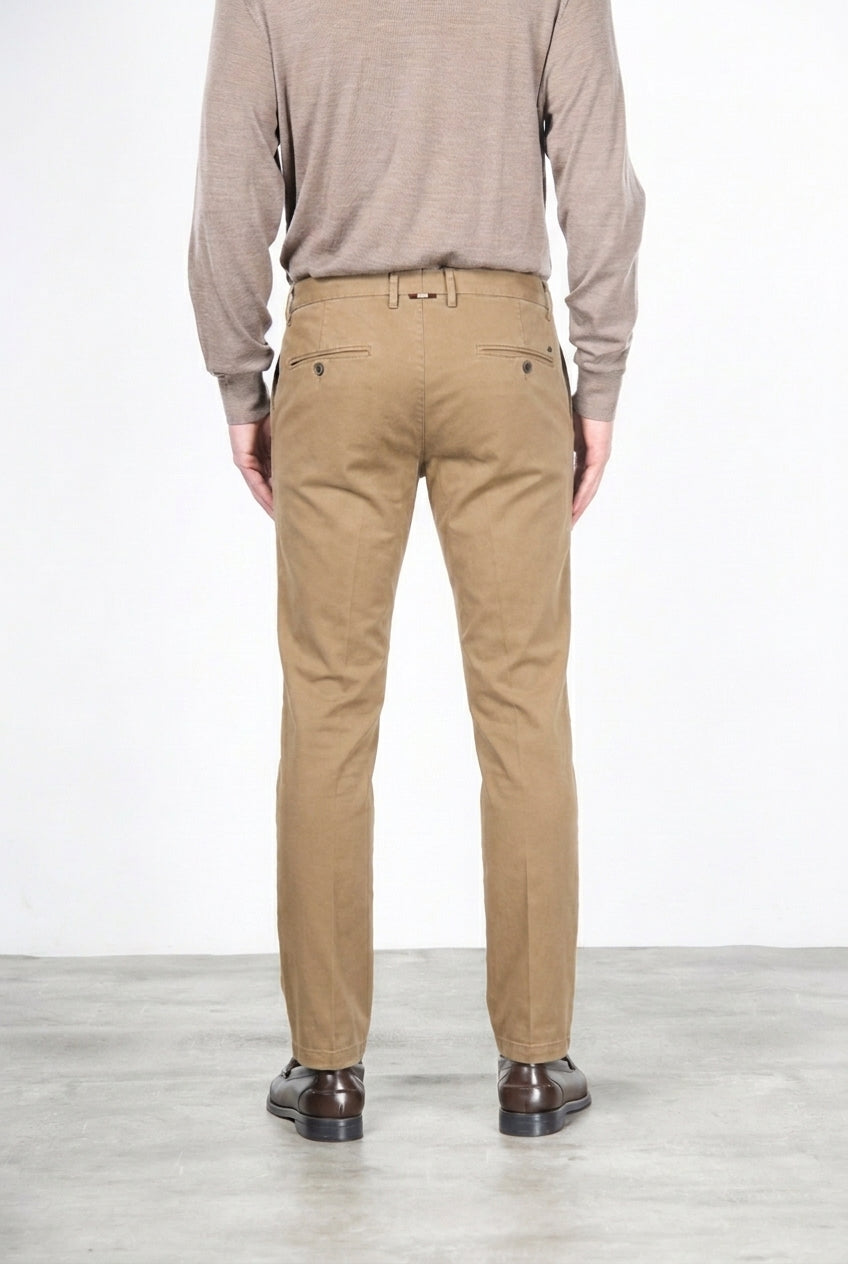 New York pantalone chino uomo in gabardina stretch regular fit ①