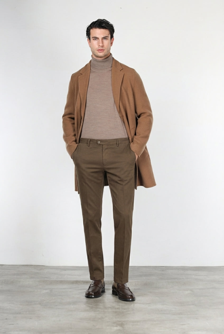 New York pantalone chino uomo in gabardina stretch regular fit