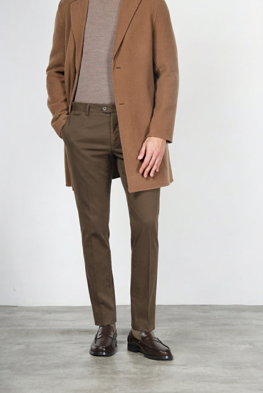 New York pantalone chino uomo in gabardina stretch regular fit